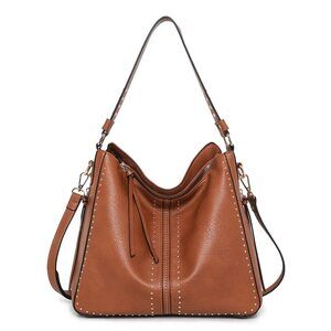 7306 Large Hobo Handbag Studded Leather Shoulder Bag Crossbody Purse